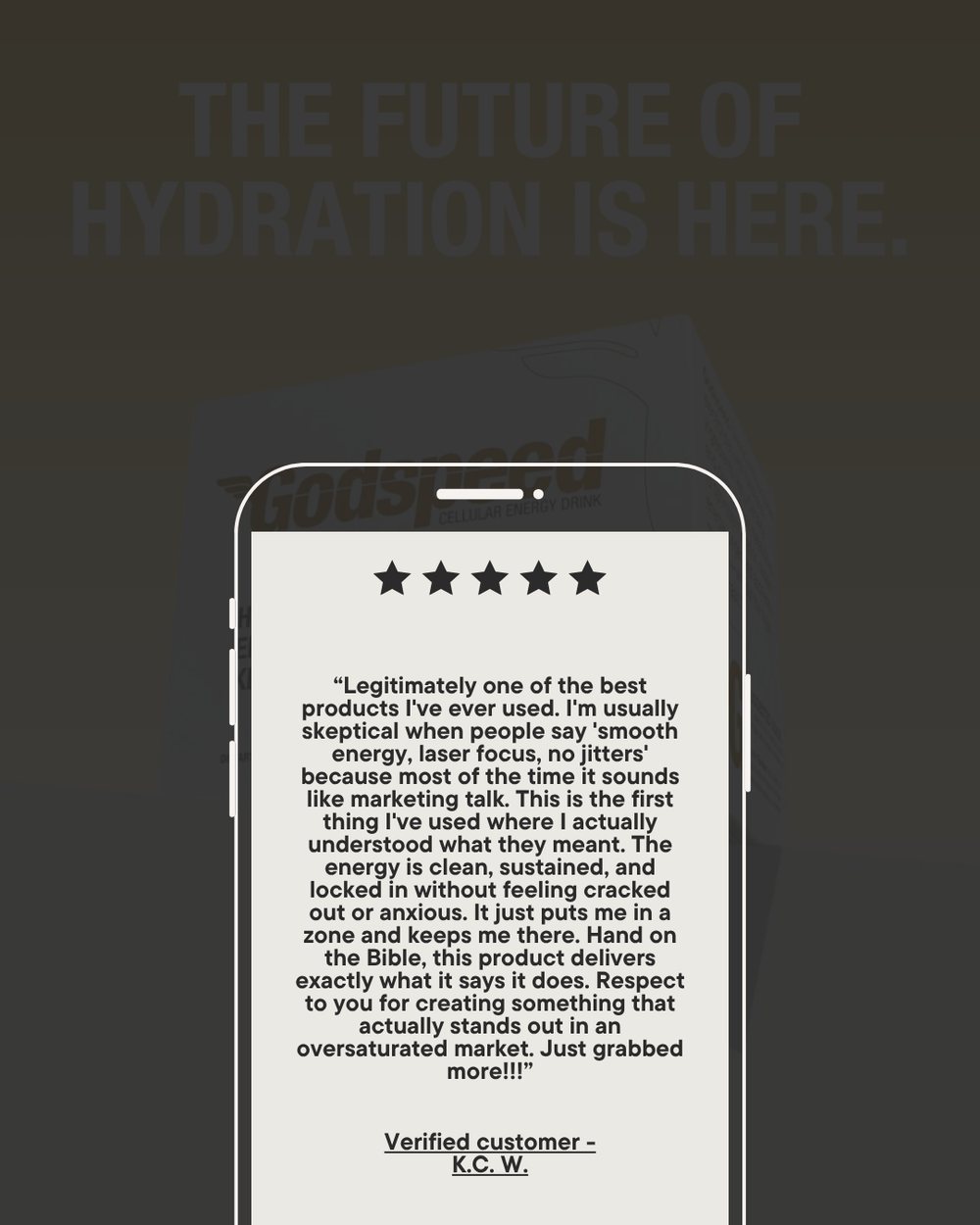 Your ad, 23 September: A whole review in a phone frame, signed at the foot.
