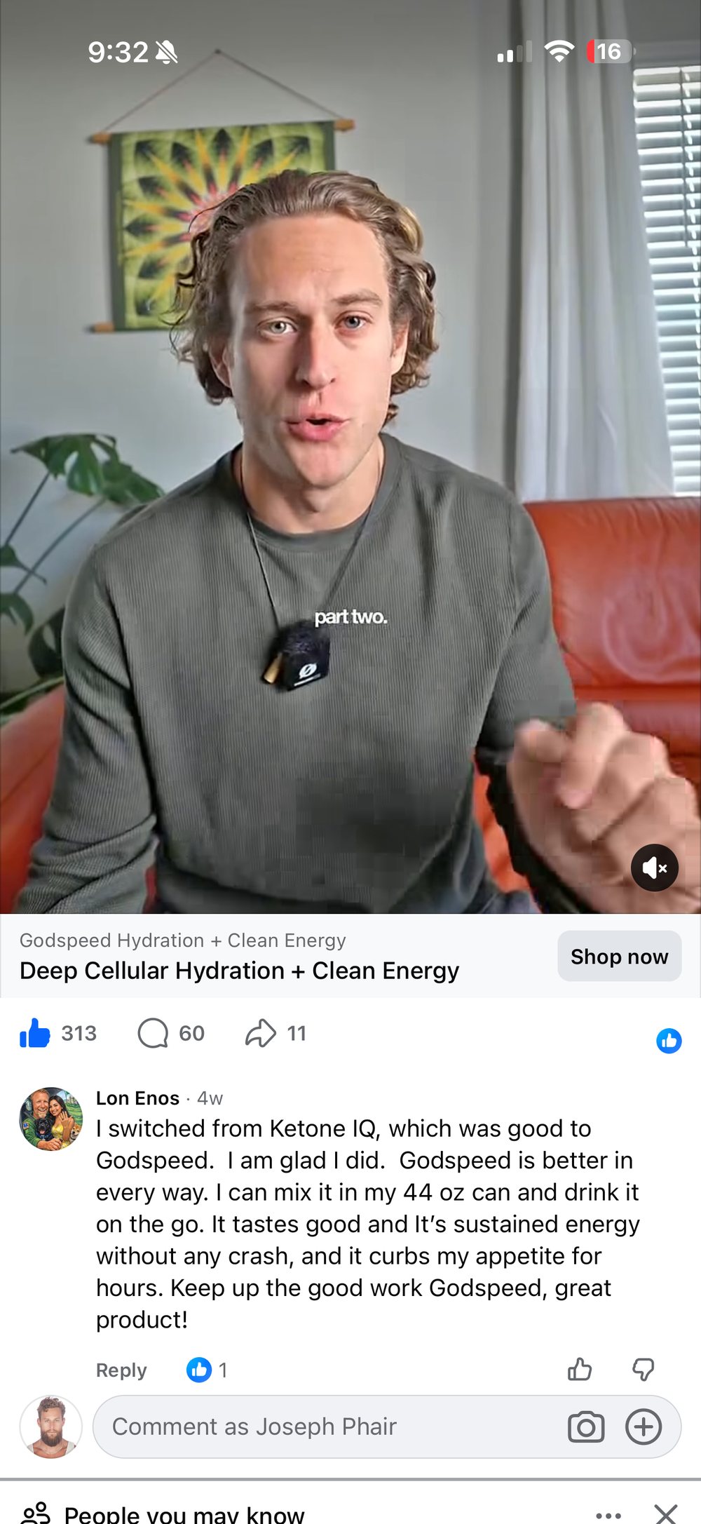 Your ad, 23 September: Their own video ad in the feed, screenshotted, shipped as a static.