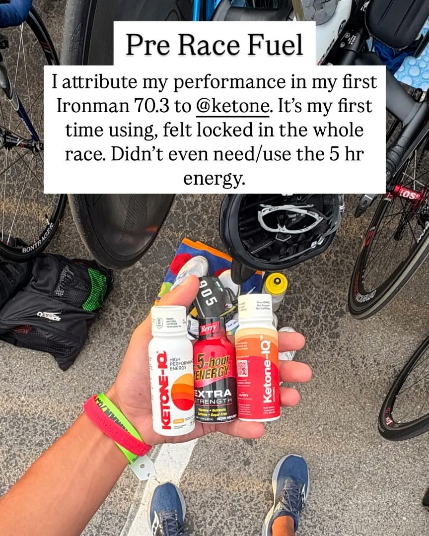 Ketone-IQ: A customer's race-day post, used whole.