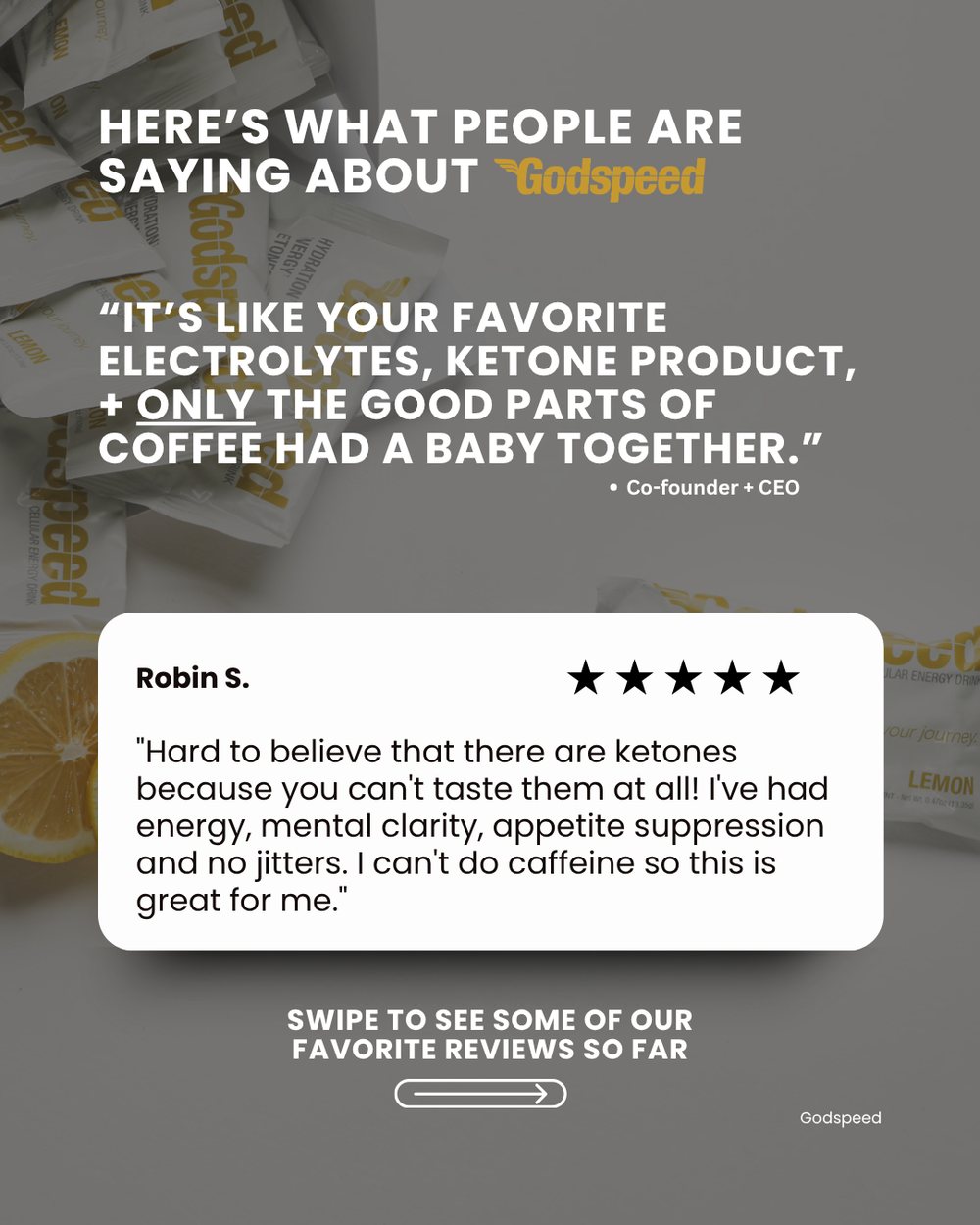 Your ad, 23 September: Robin S. and five stars. The bigger quote above is the co-founder's.