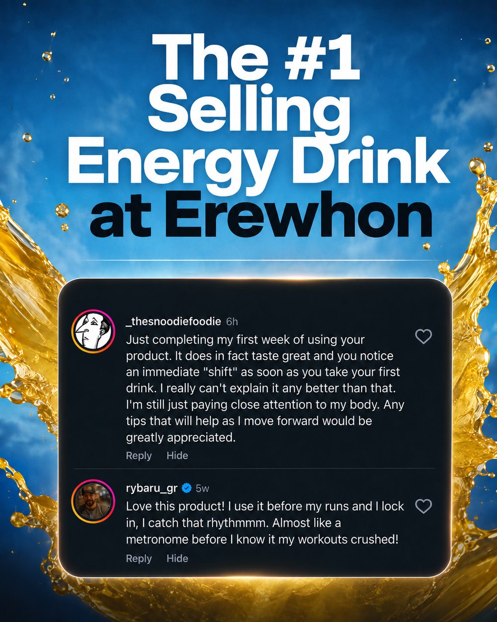 Your ad, 23 September: Two Instagram comments, screenshotted.